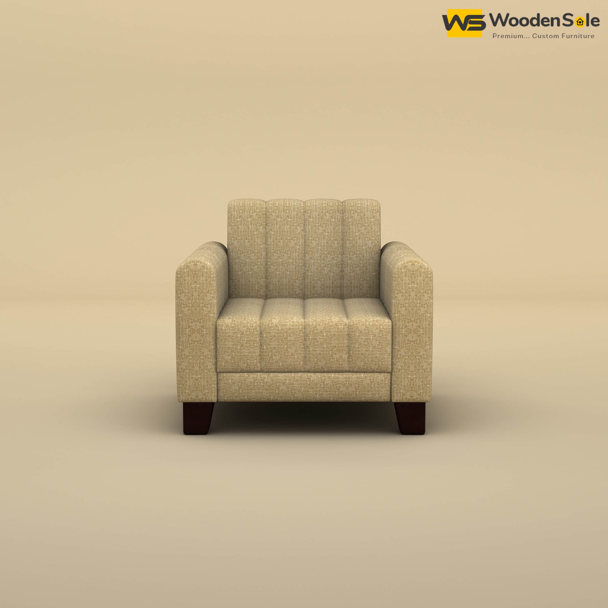 Furo 1 Seater Fabric Sofa (Cotton, Faux Cream)