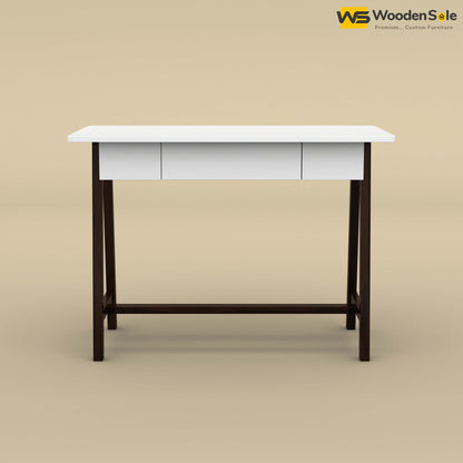 Modern Study Table (White & Walnut Finish)