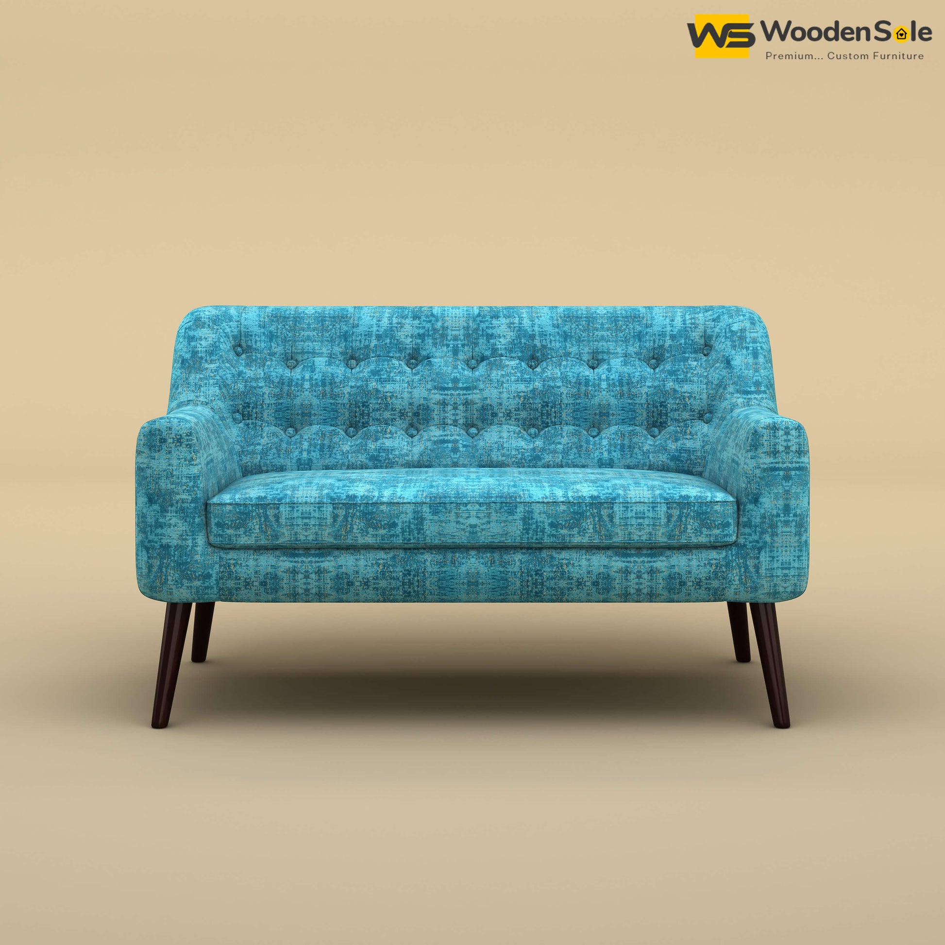 Viraj Loveseat Sofa (Cotton, Teal Blue)