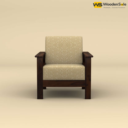 Edwin 1 Seater Wooden Sofa (Walnut Finish)