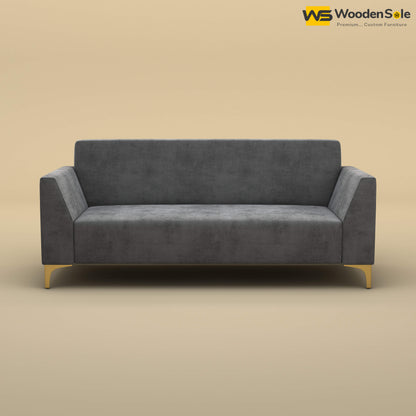 Nayobi 3 Seater Sofa (Velvet, Charcoal Gray)