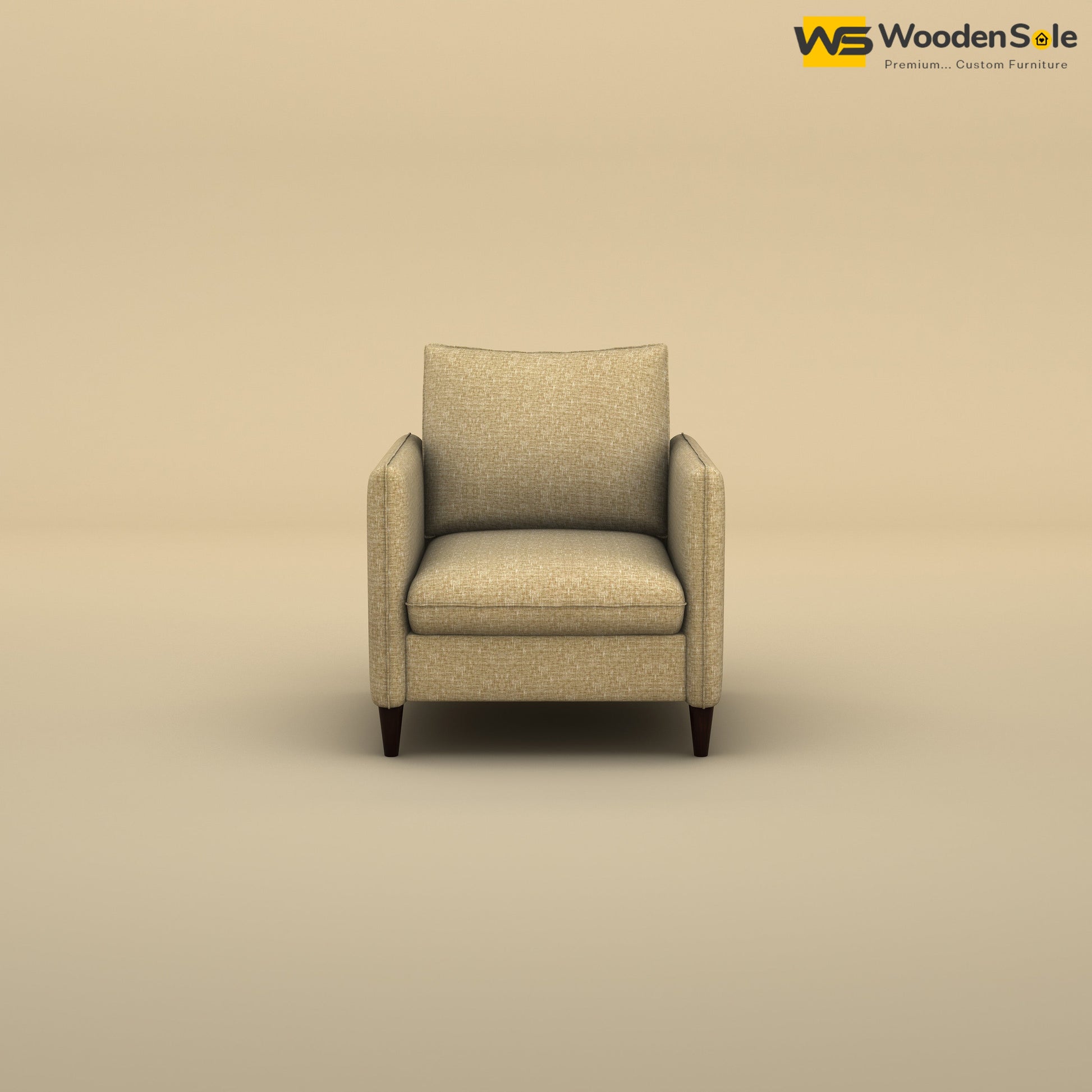 Citron 1 Seater Fabric Sofa (Cotton, Faux Cream)