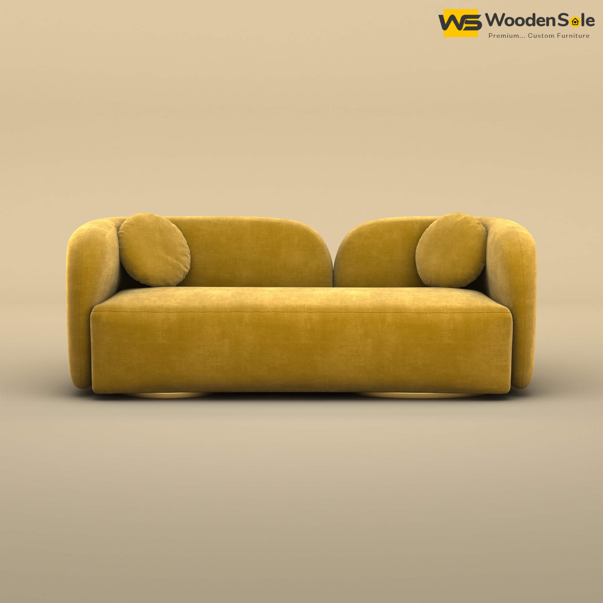 Oslo 3 Seater Interior Sofa (Velvet, Mustard Yellow)