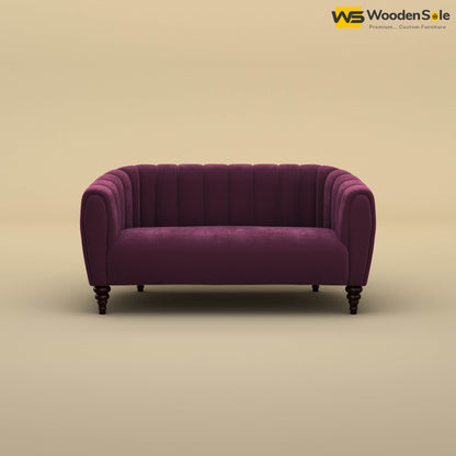 Amaya Two Seater Fabric Sofa (Velvet, Dark Purple)