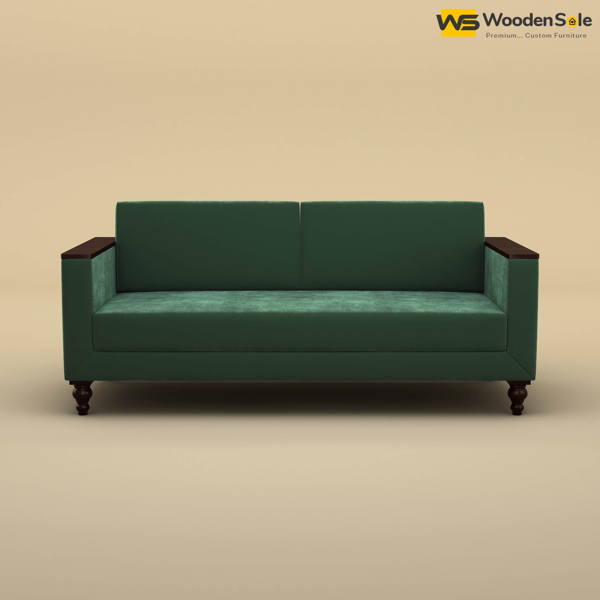 Tivoli 3 Seater Fabric Sofa (Velvet, Forest Green)
