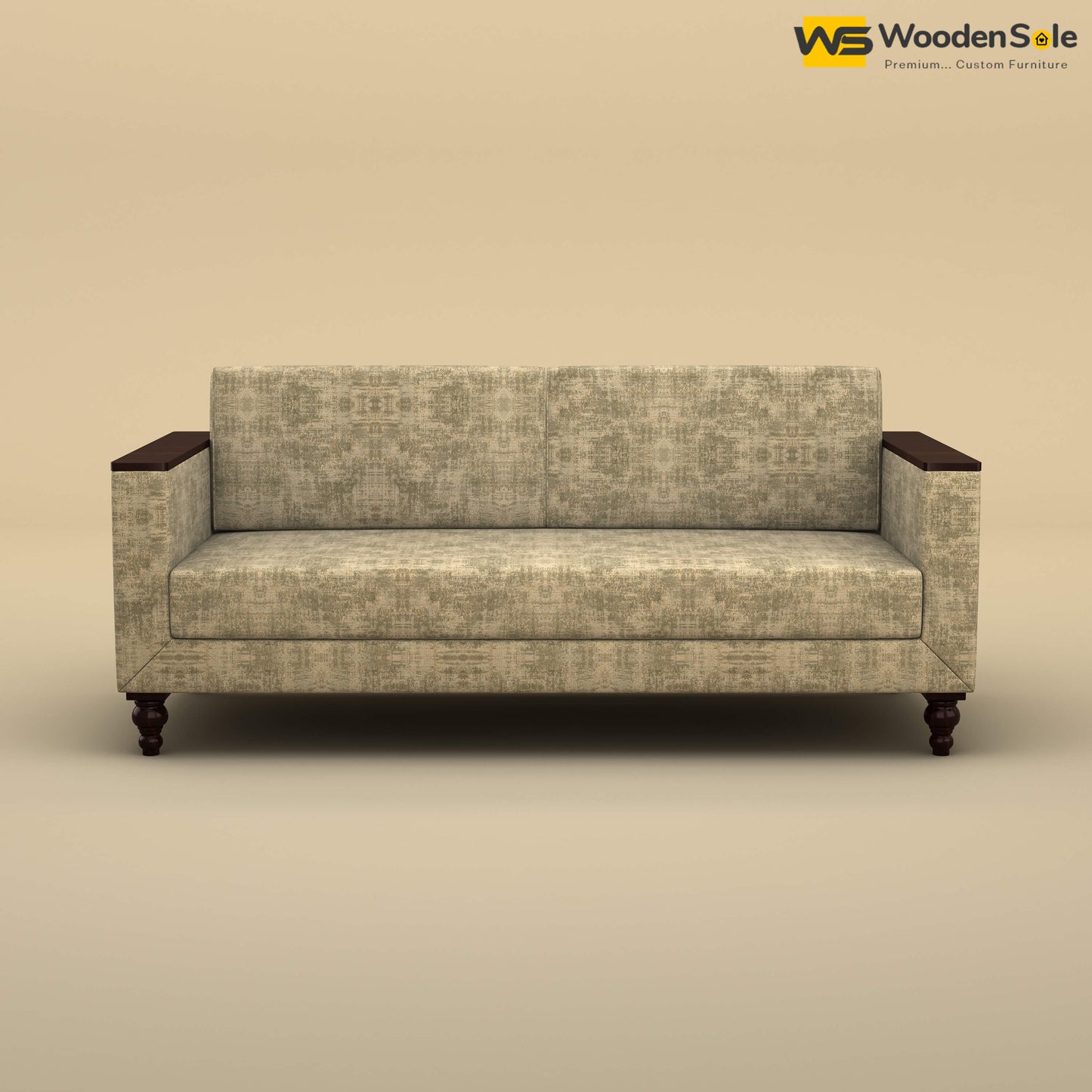Tivoli 3 Seater Fabric Sofa (Cotton, Patchy Cream)