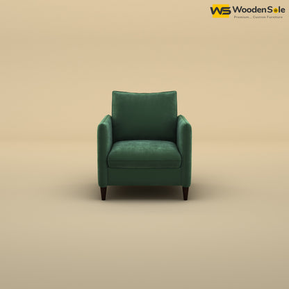 Citron 1 Seater Fabric Sofa (Velvet, Forest Green)