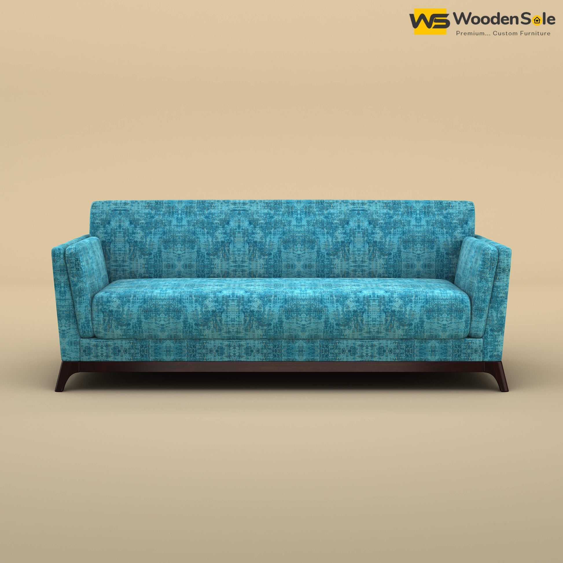 Bruno 3 Seater Sofa (Cotton, Teal Blue)