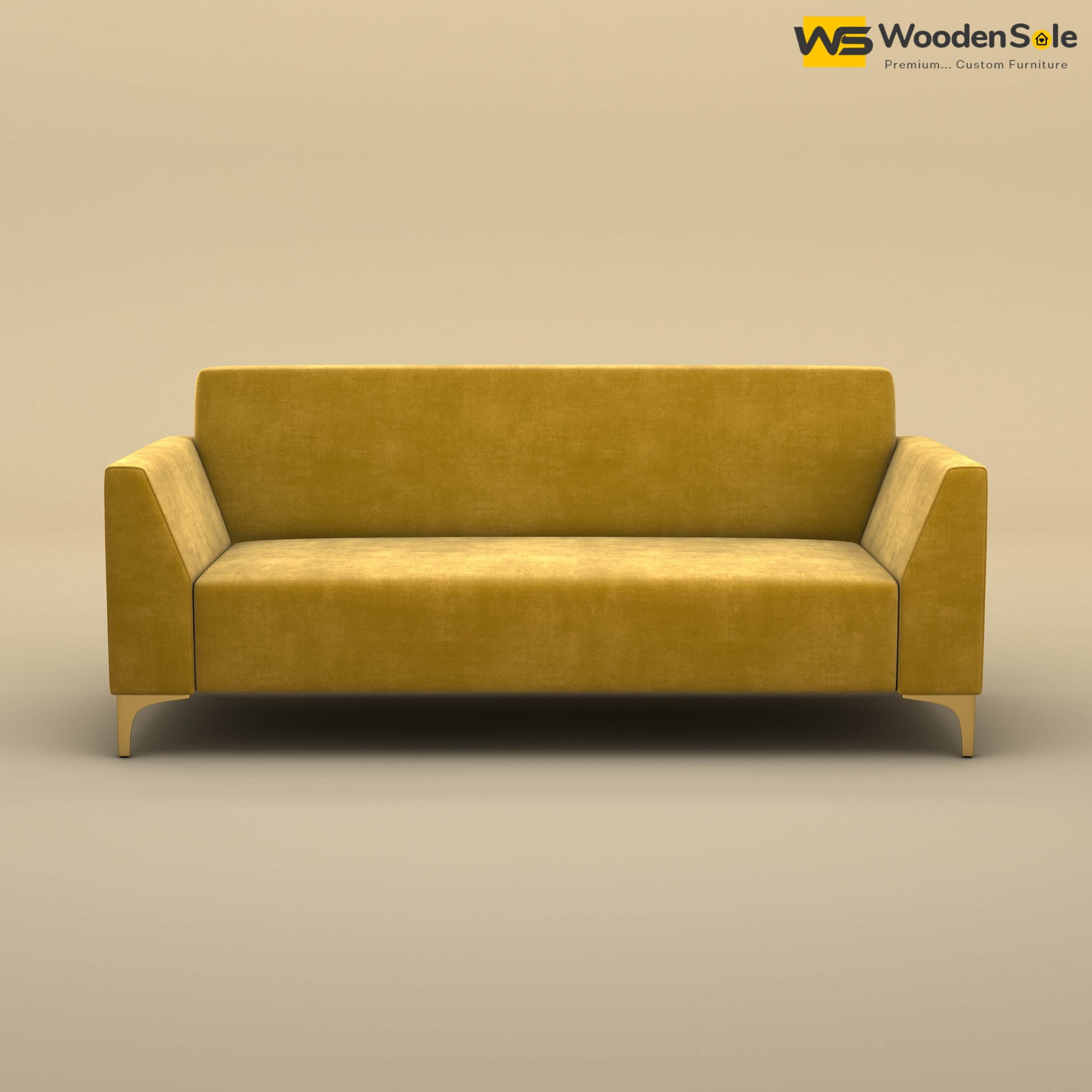 Nayobi 3 Seater Sofa (Velvet, Mustard Yellow)
