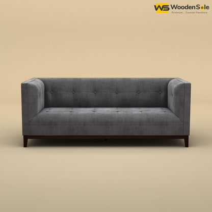 Loren Three Seater Fabric Sofa (Velvet, Charcoal Gray)