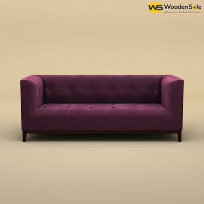 Loren Three Seater Fabric Sofa (Velvet, Dark Purple)