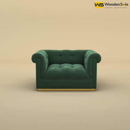 Morrison 1 Seater Fabric Sofa (Velvet, Forest Green)