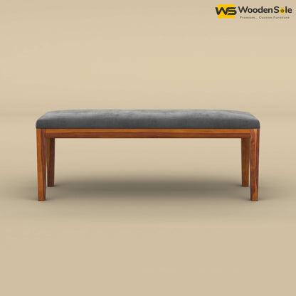 Sheesham Wood Bench With Cushion (Honey Finish)