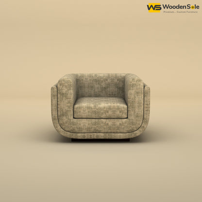 Vedant 1 Seater Fabric Sofa (Cotton, Patchy Cream)