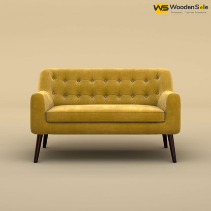 Viraj Loveseat Sofa (Velvet, Mustard Yellow)