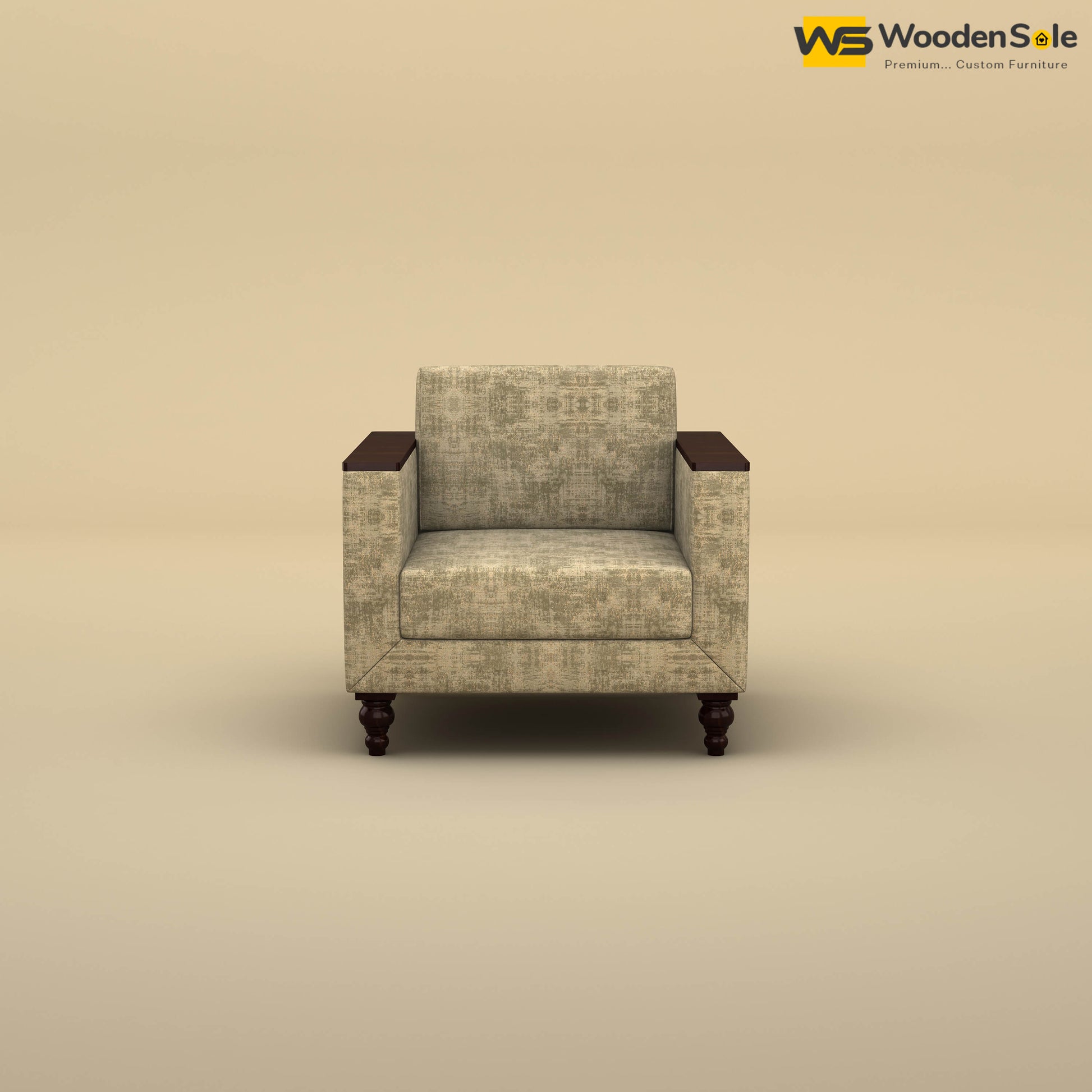 Tivoli 1 Seater Fabric Sofa (Cotton, Patchy Cream)
