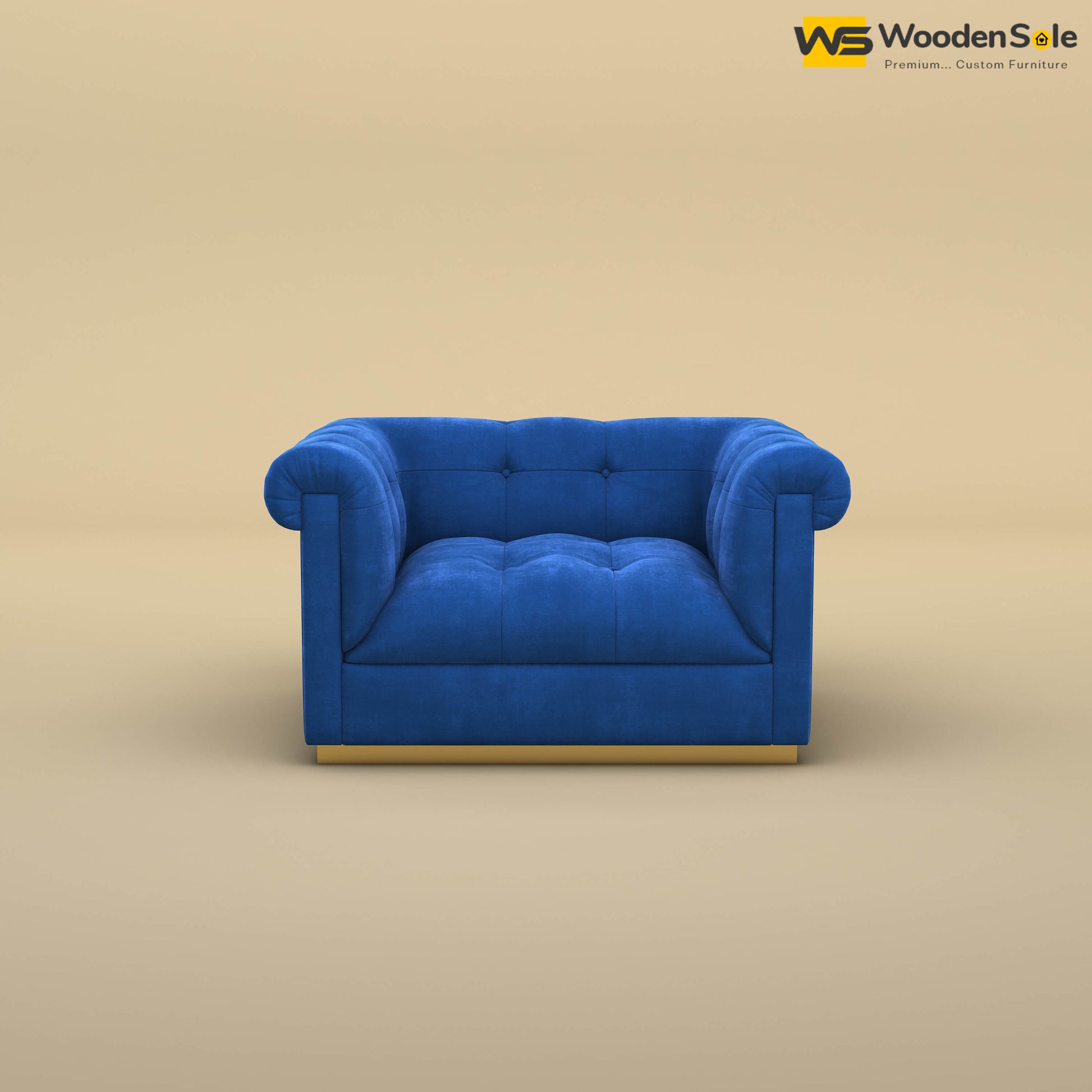 Morrison 1 Seater Fabric Sofa (Velvet, Royal Blue)