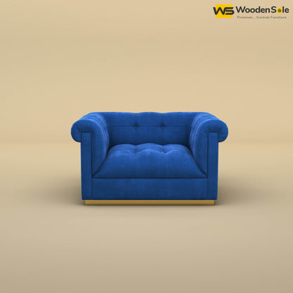 Morrison 1 Seater Fabric Sofa (Velvet, Royal Blue)
