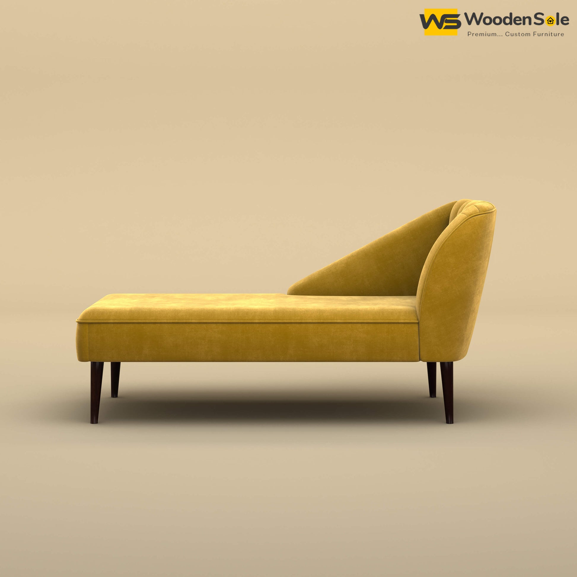 Perla Chaise Lounge (Velvet, Mustard Yellow)