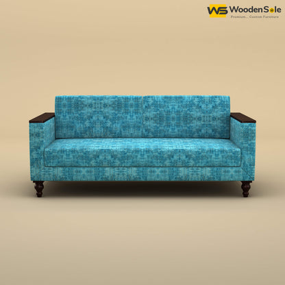 Tivoli 3 Seater Fabric Sofa (Cotton, Teal Blue)
