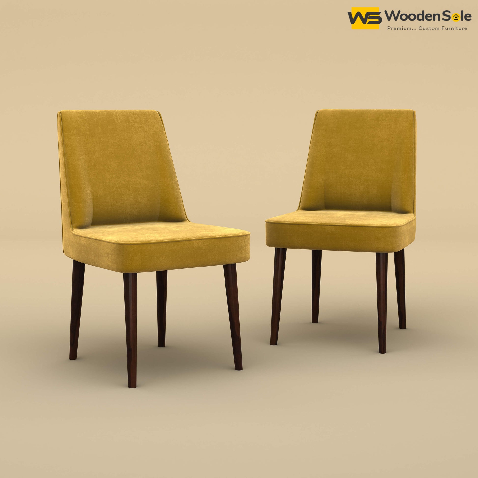 Hardik Dining Chairs - Set of 2 (Velvet, Mustard Yellow)