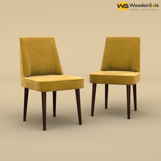 Hardik Dining Chairs - Set of 2 (Velvet, Mustard Yellow)