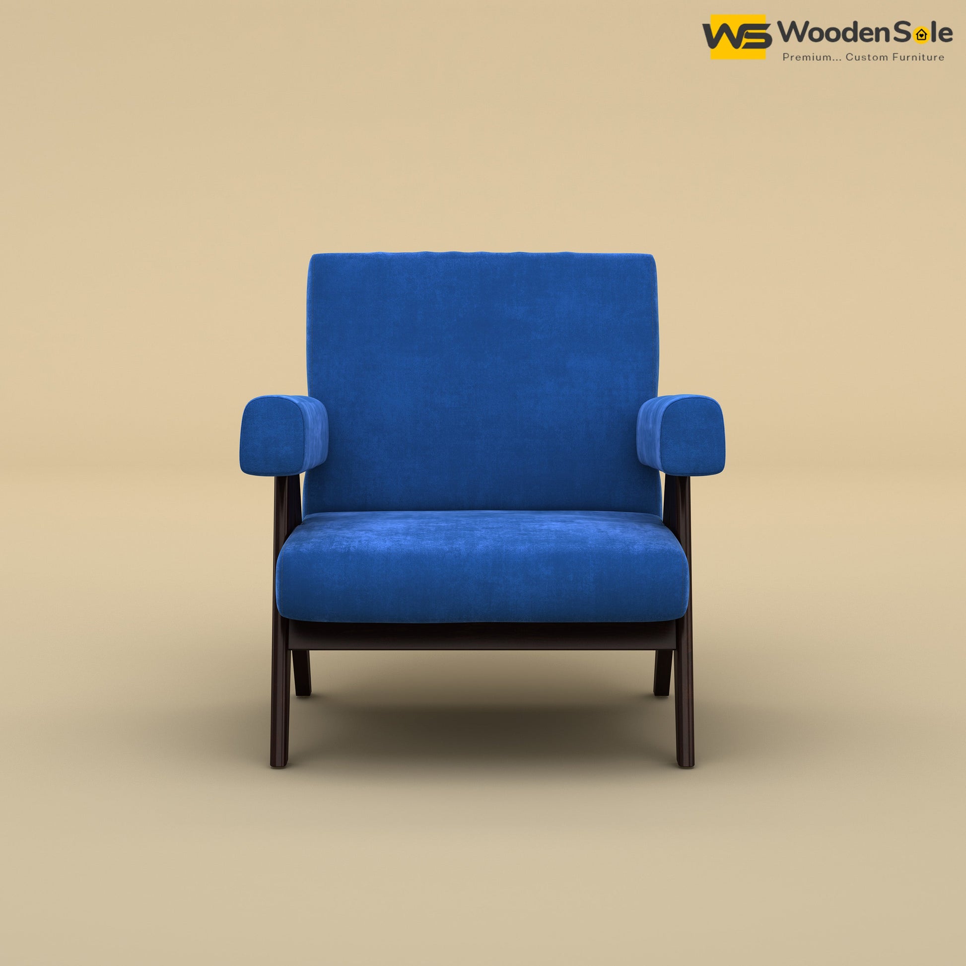 Capri Lounge Chair (Velvet, Royal Blue)