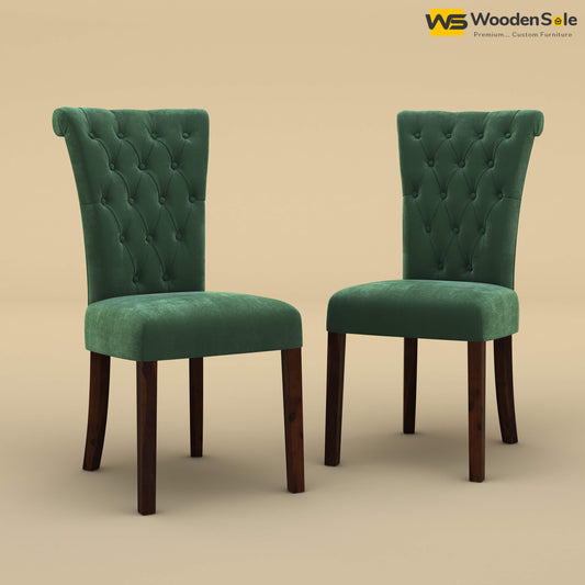 Kia Dining Chairs - Set of 2 (Velvet, Forest Green)