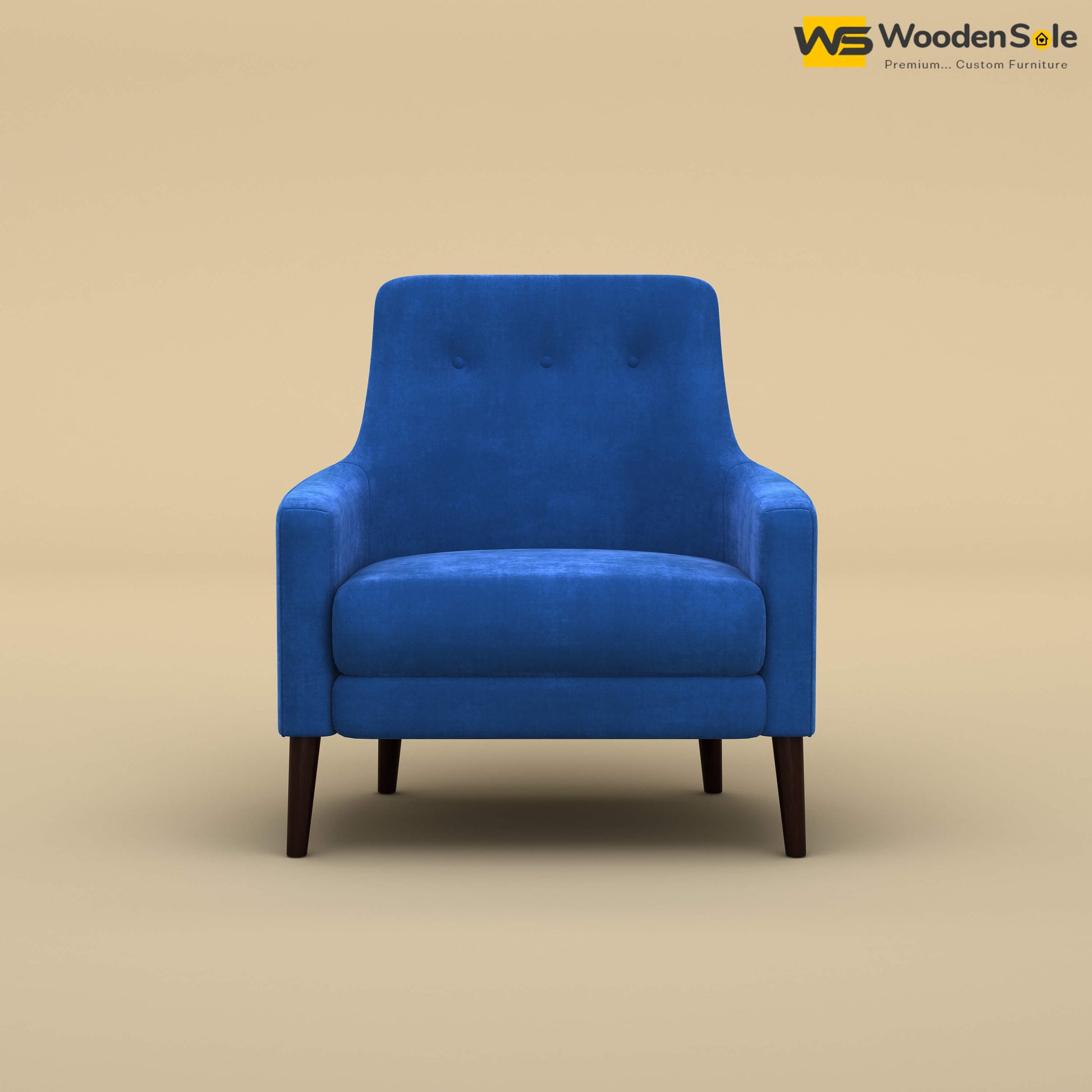 Rubik Lounge Chair (Velvet, Royal Blue)