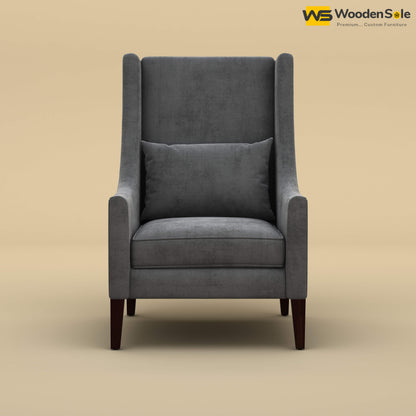 Bonito High Back Lounge Chair (Velvet, Charcoal Gray)
