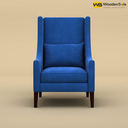 Bonito High Back Lounge Chair (Velvet, Royal Blue)