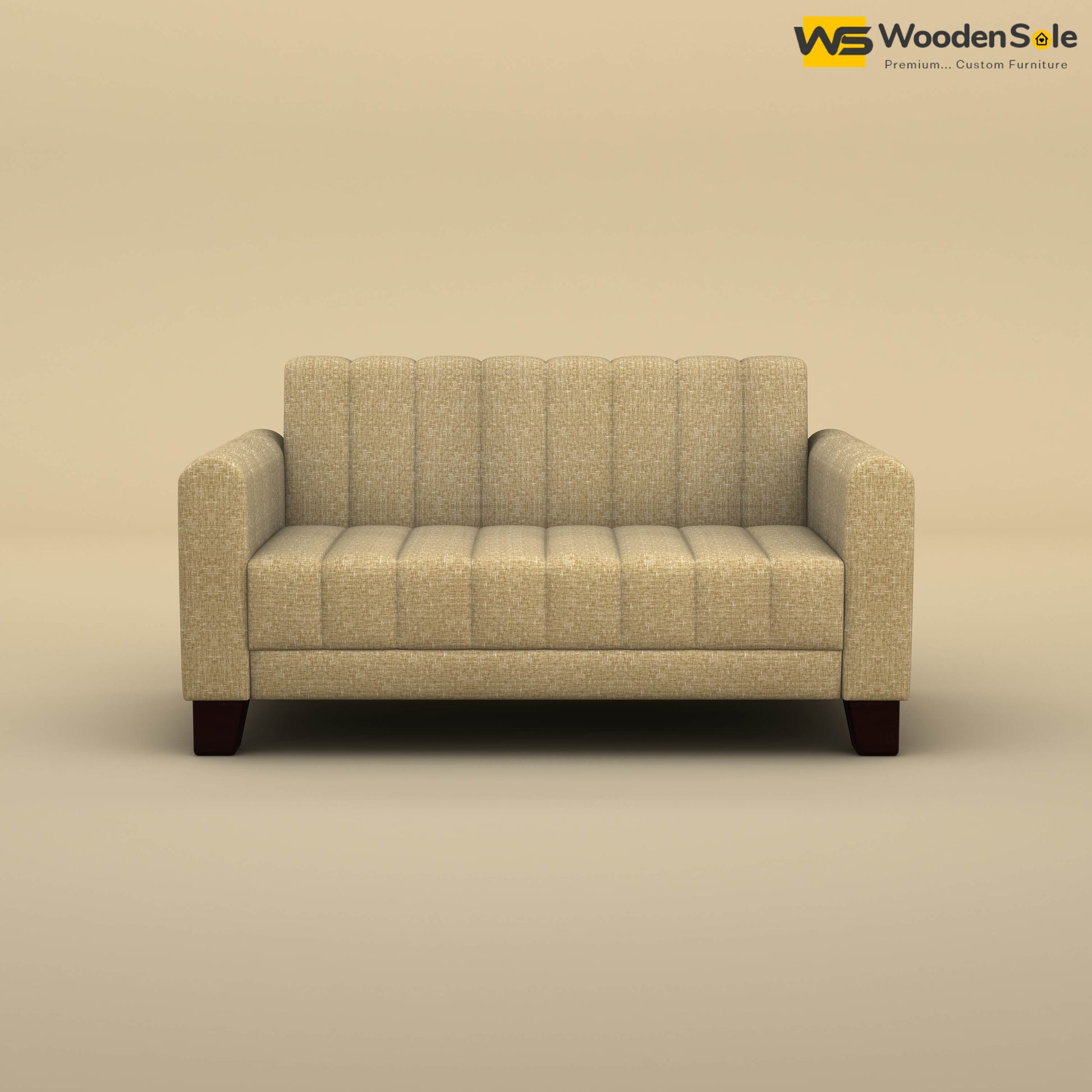 Furo 2 Seater Fabric Sofa (Cotton, Faux Cream)