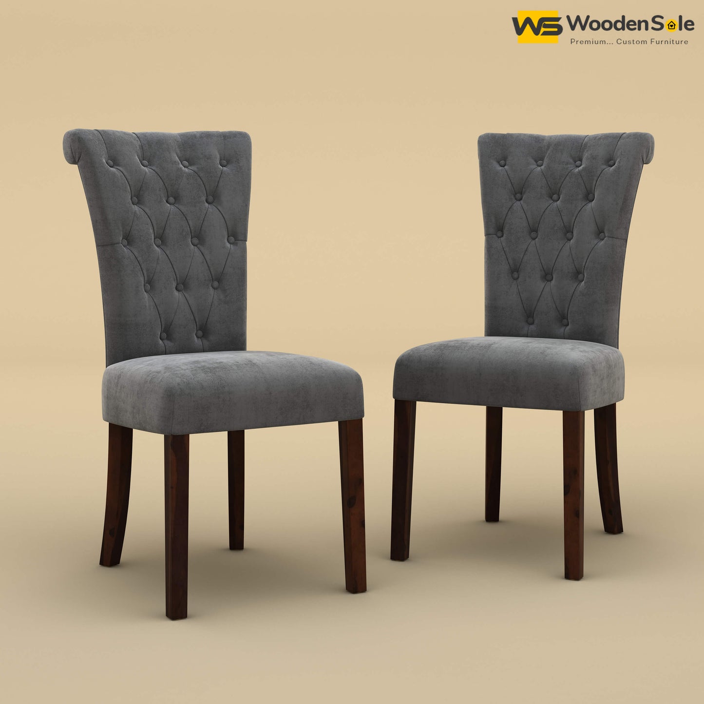 Kia Dining Chairs - Set of 2 (Velvet, Charcoal Gray)
