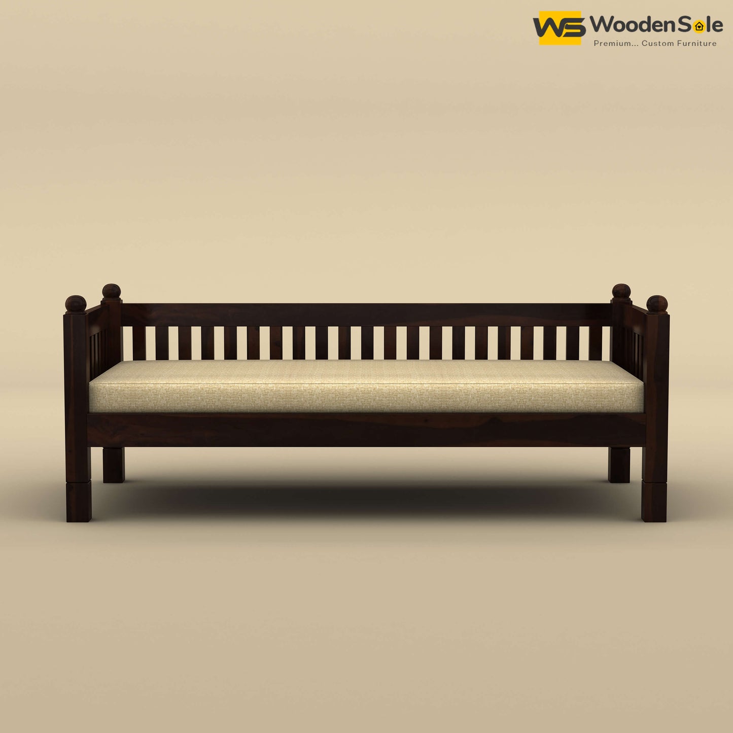 Dina Divan With Mattress (Walnut Finish)