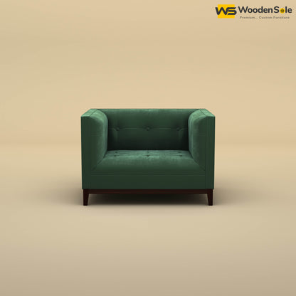 Loren One Seater Fabric Sofa (Velvet, Forest Green)