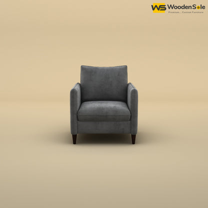 Citron 1 Seater Fabric Sofa (Velvet, Charcoal Gray)
