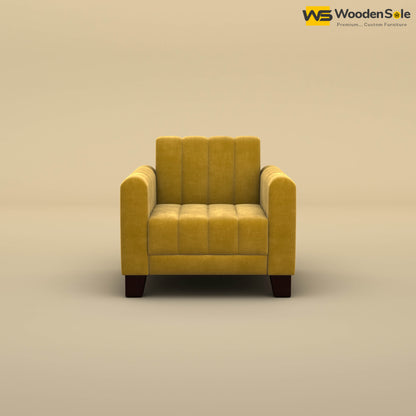 Furo 1 Seater Fabric Sofa (Velvet, Mustard Yellow)