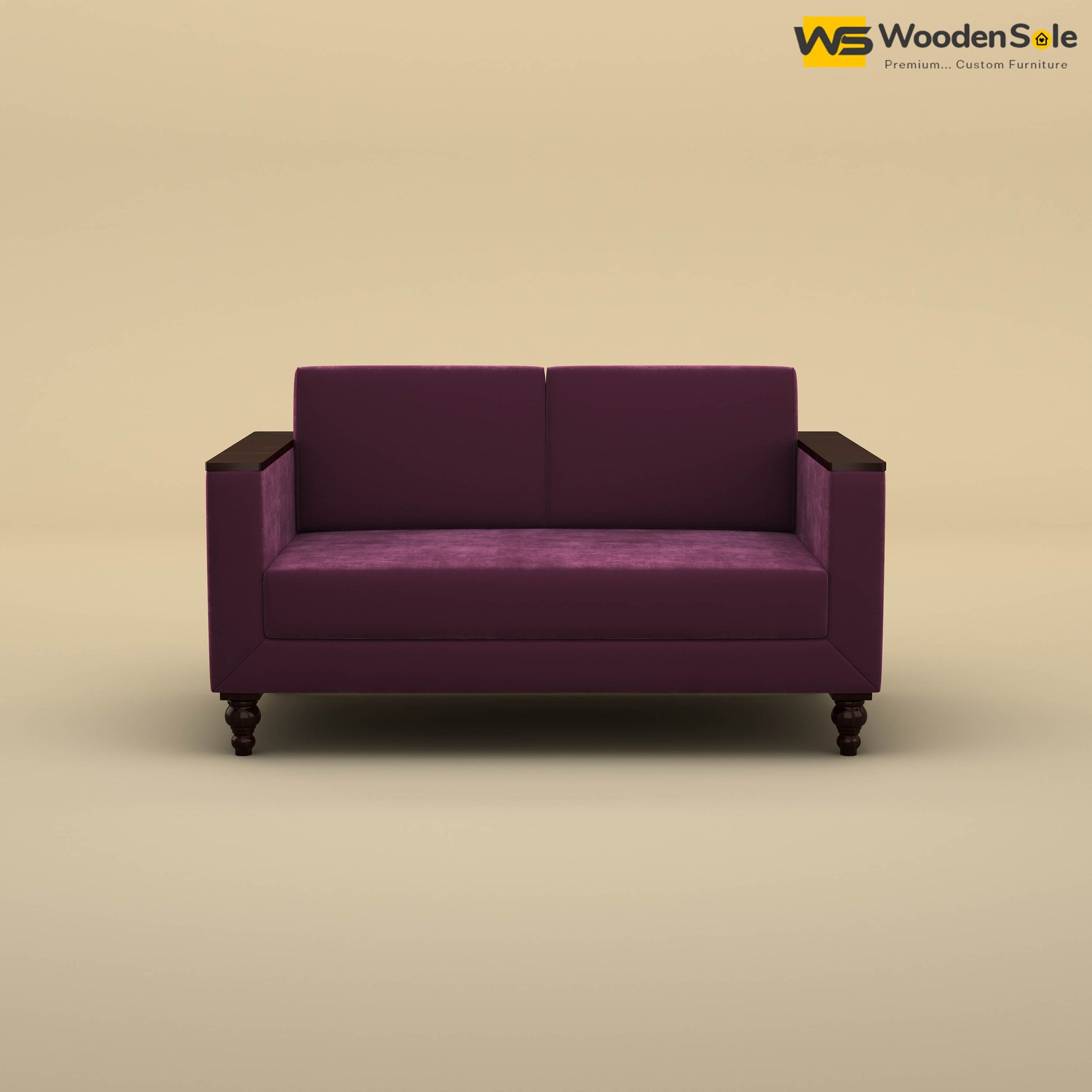 Tivoli 2 Seater Fabric Sofa (Velvet, Dark Purple)