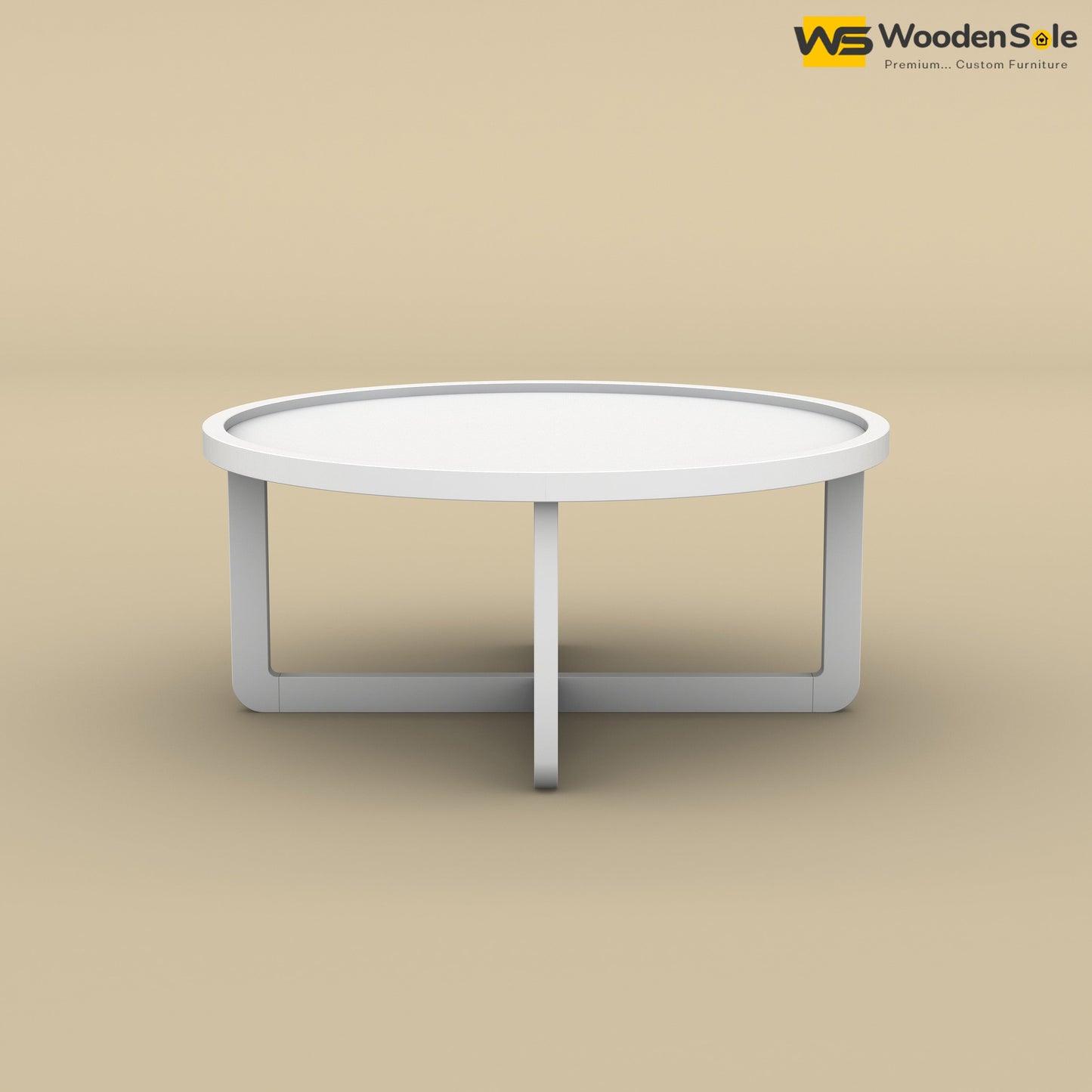 Dom Round Coffee Table (White Finish)