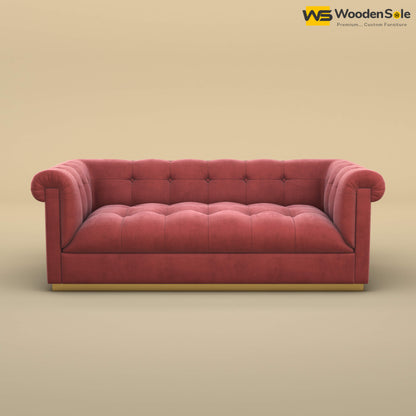 Morrison 3 Seater Fabric Sofa (Velvet, Pink)