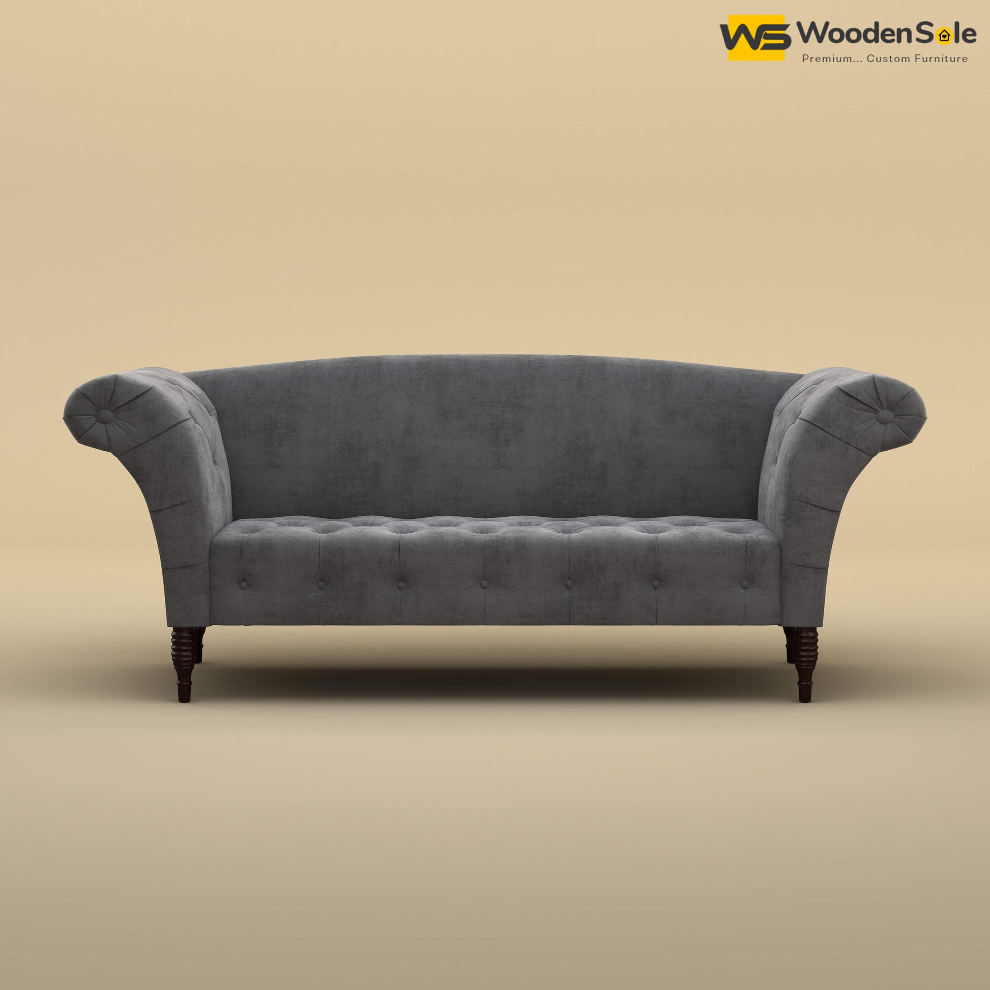 Leo Chaise Lounge (Velvet, Charcoal Gray)