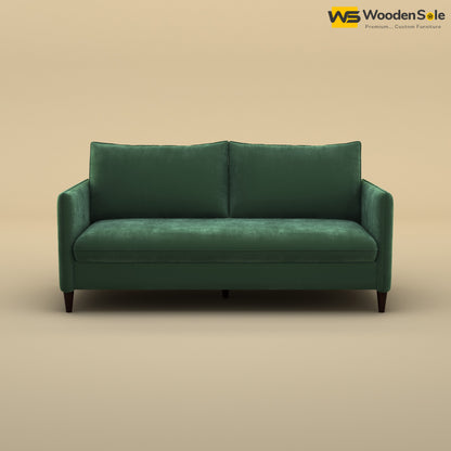Citron 3 Seater Fabric Sofa (Velvet, Forest Green)