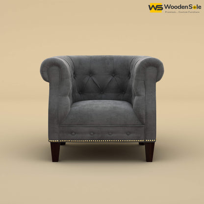 Olivia Wing Chair (Velvet, Charcoal Gray)