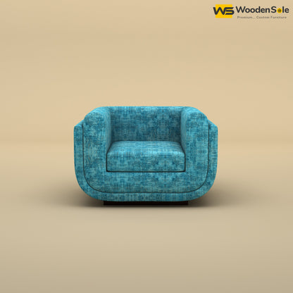Vedant 1 Seater Fabric Sofa (Cotton, Teal Blue)