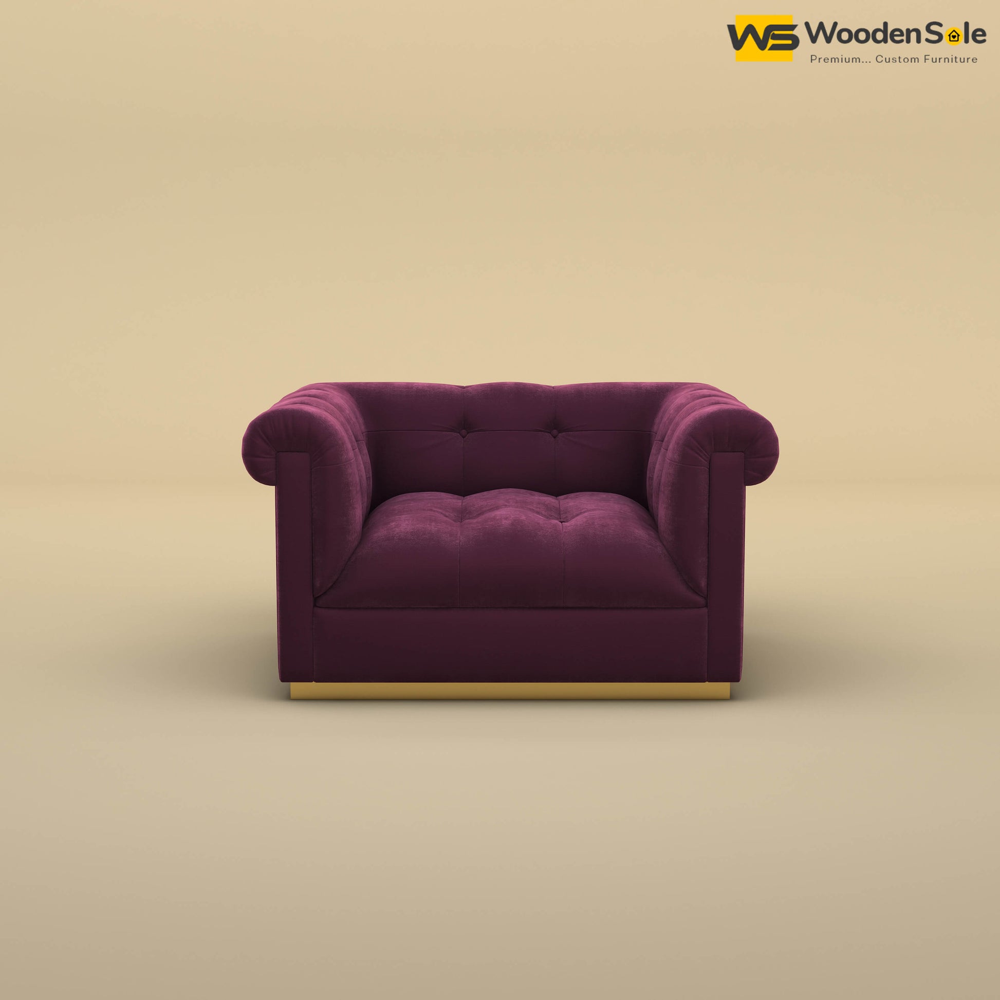 Morrison 1 Seater Fabric Sofa (Velvet, Dark Purple)