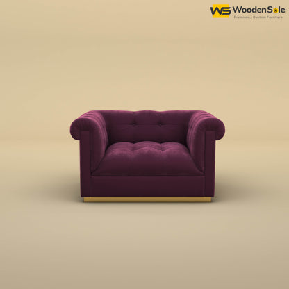 Morrison 1 Seater Fabric Sofa (Velvet, Dark Purple)