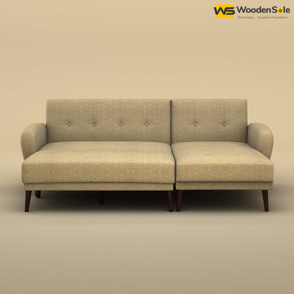 Daisy L Shape Sofa Cum Bed (Cotton, Faux Cream)