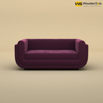 Vedant Two Seater Sofa (Velvet, Dark Purple)