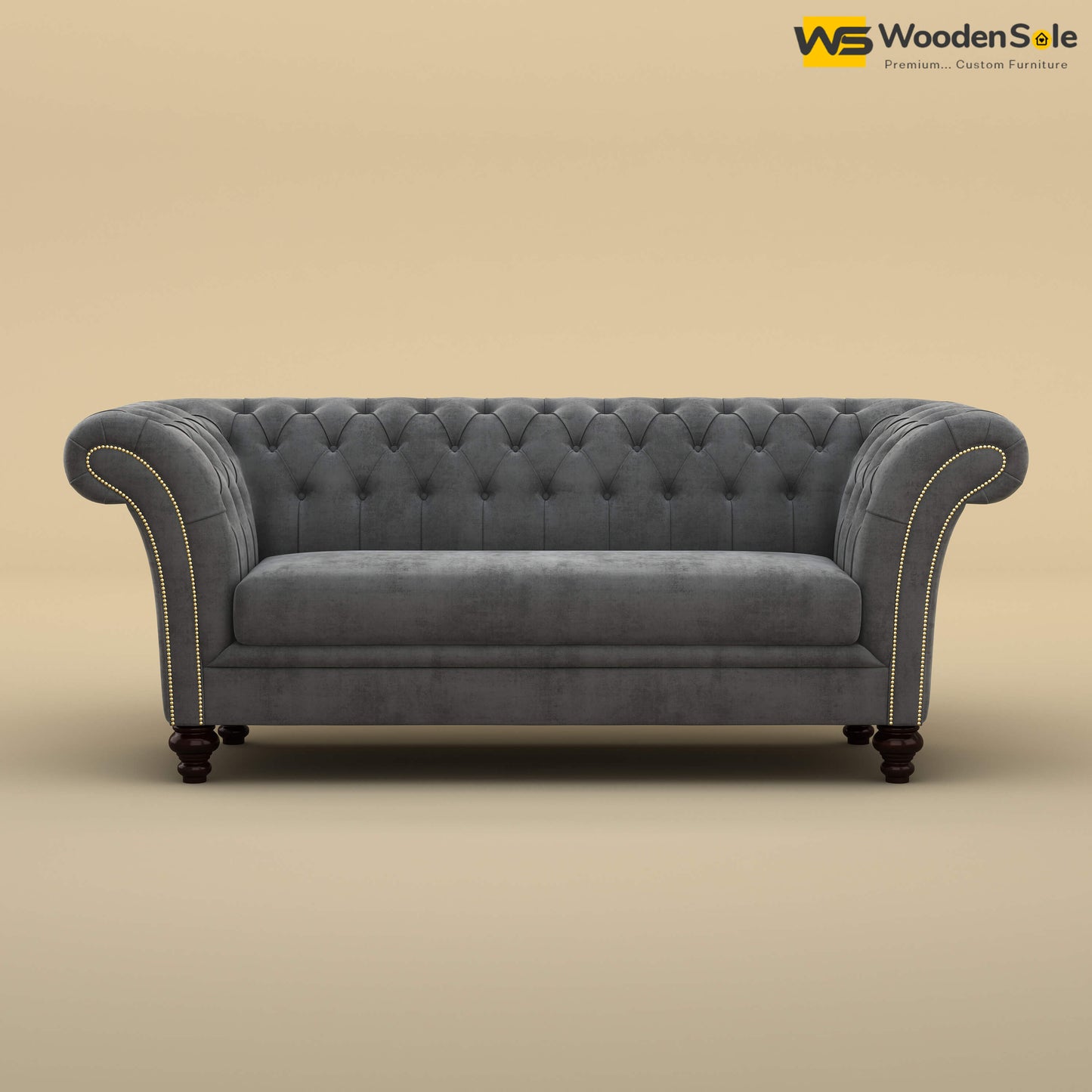 Rolex Loveseat (Velvet, Charcoal Gray)