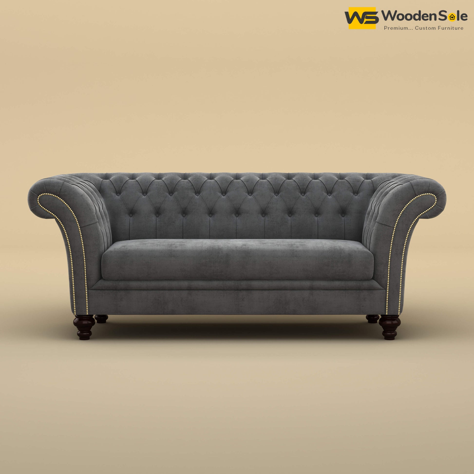 Rolex Loveseat (Velvet, Charcoal Gray)